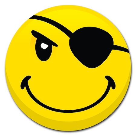 Signmission Emoji Pirate Circle Vinyl Laminated Decal D-24-CIR-Emoji Pirate